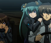 yuuya in the jeep with cui and tarisa during the rlf attack